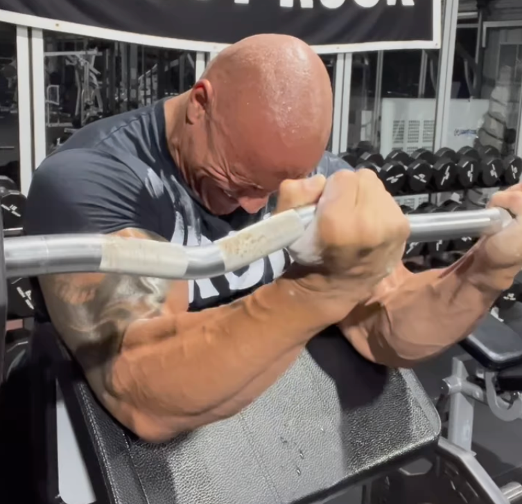 The Rock Merely Shared a Stare at How He Builds Wide Biceps on Arm Day